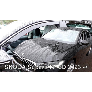 Дефлекторы окон (ветровики) Skoda Superb IV 2023 -> 5D (вставні, кт - 4шт) LTB (LSE)