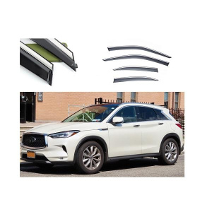Дефлектори вікон Infiniti QX50 2015-2022 нерж. з хром полоскою (HAWK) — Infiniti QX50 2016-2018