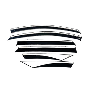 Дефлектори вікон Hyundai Tucson Long Wheel 6pcs 2021+ нерж. з хром полоскою (HAWK) — Hyundai Tucson с 2020