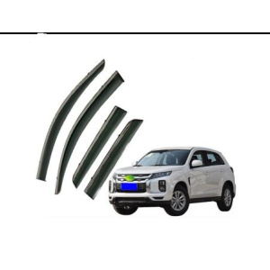Дефлекторы окон Mitsubishi Outlander Sport / ASX 2013 з нержавіючої чорної сталі (HAWK) — Mitsubishi Outlander XL 2012-2015