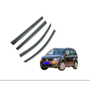 Дефлекторы окон Volkswagen Touran 2003-2015 з нержавіючої чорної сталі (HAWK)