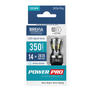 Автолампа Brevia PowerPro LED W21/5W 350Lm 14x2835SMD 12/24V CANbus, 2шт