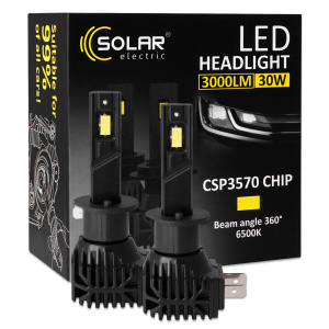 Автолампа Solar LED H1 12V 30W 3000Lm 6500K CSP3570 2шт
