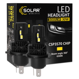 Автолампа Solar LED H4 12/24V 30W 3000Lm 6500K CSP3570 2шт