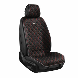 Премиум накидки для передних сидений CarLife Nitro, black-red 2шт