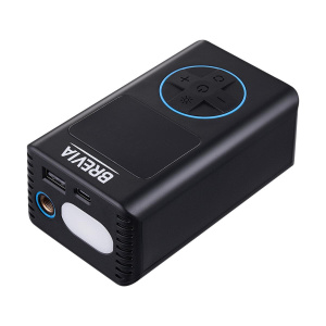 Компрессор портативный Brevia 3в1 10Атм 19л/мин 4000mAh с LED-фонарем и автостопом + PowerBank