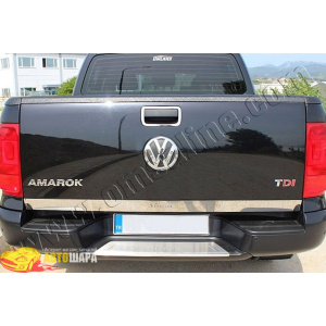 VW Amarok (2010-) Порог заднего бампера (нерж.) - Матированный - Omsa Line