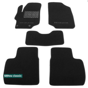 Двошарові килимки Peugeot 301 2012 → - Classic 7mm Black Sotra