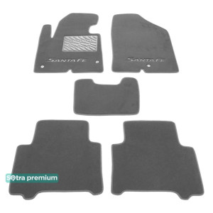 Двухслойные коврики для Hyundai Santa Fe (1-2 ряд)(DM/NC)(mkIII) 2013→ Grey Sotra Premium 10mm