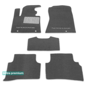 Двухслойные коврики Grey для Kia Sportage (QL)(mkIV) 2016-2021 Sotra Premium 10mm