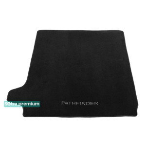 Двошарові килимки в багажник для Nissan Pathfinder (R51) (складений 3й ряд) 2011-2014 Black Sotra Premium 10mm