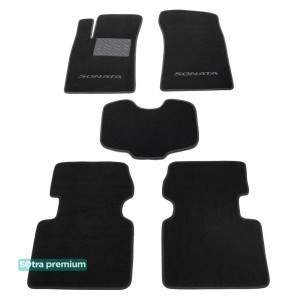 Двухслойные коврики Black для Hyundai Sonata (NF)(mkV) 2004-2009 Sotra Premium 10mm