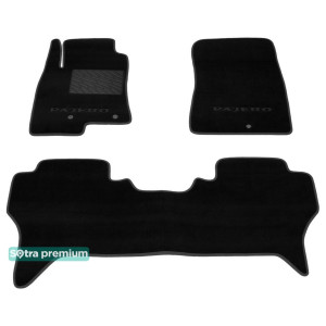 Двухслойные коврики Black для Mitsubishi Pajero (mkIV) 2007> Sotra Premium 10mm
