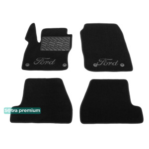Двухслойные коврики Black для Ford Focus (mkIII) 2015-2018 Sotra Premium 10mm
