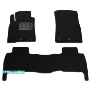 Двухслойные коврики Black для Тойота Land Cruiser (1-2 ряд)(J200) 2012-2015 Sotra Premium 10mm
