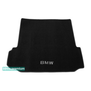 Двухслойные коврики Black для BMW X5 (F15)(с вырезами под полозья)(багажник) 2014-2018 Sotra Premium 10mm
