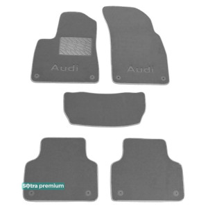 Двошарові килимки Grey для Audi Q7 (1-2 ряд) (4M) (mkII) 2015 → Sotra Premium 10mm