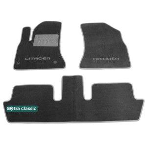 Двошарові килимки Citroen C4 Picasso (mkI) (1-2 ряд) 2006-2013 - Classic 7mm Grey Sotra