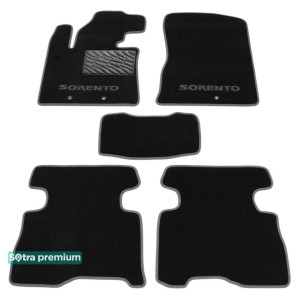 Двухслойные коврики Kia Sorento (1-2 ряд)(XM)(mkII) 2013-2015 - Premium 10mm Black Sotra