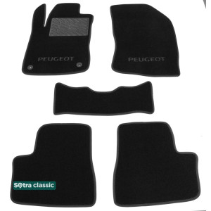 Двошарові килимки Peugeot 2008 2013 → - Classic 7mm Black Sotra