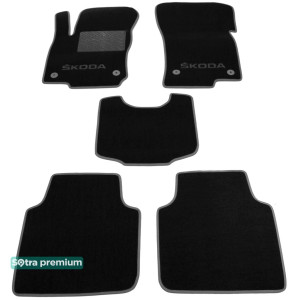 Двошарові килимки Skoda Kodiaq 2016> - Premium 10mm Black Sotra
