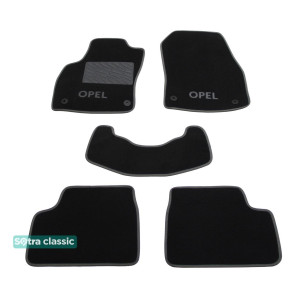 Двошарові килимки Opel Astra H (5-дв. Хетчбек) 2004-2010 - Classic 7mm Black Sotra