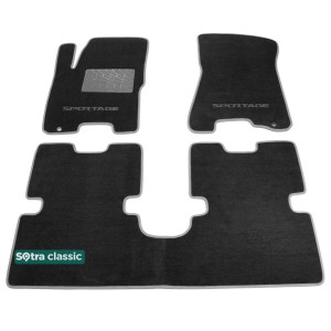 Двошарові килимки Kia Sportage (JE / KM) (mkII) 2004-2009 - Classic 7mm Black Sotra
