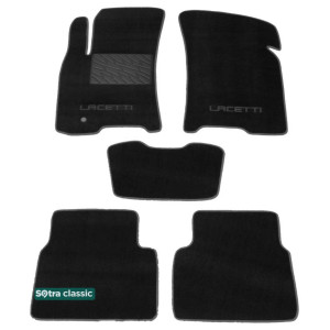 Двошарові килимки Chevrolet Lacetti / Nubira (mkI) 2004-2011 - Classic 7mm Black Sotra