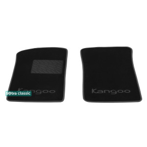 Двухслойные коврики Renault Kangoo (mkI)(1 ряд) 1997-2007 - Classic 7mm Black Sotra