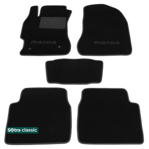 Двошарові килимки Mazda 6 (GH1) (mkII) 2008-2012 - Classic 7mm Black Sotra