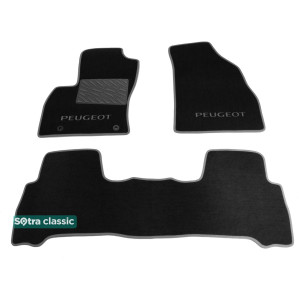 Двошарові килимки Peugeot Bipper (1-2 ряд) 2008 → - Classic 7mm Black Sotra