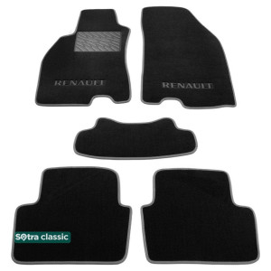 Двошарові килимки Renault Megane (хетчбек) (mkIII) 2008-2016 - Classic 7mm Black Sotra