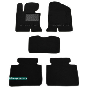 Двухслойные коврики Black для Hyundai Sonata (YF)(mkVI) 2009-2014 Sotra Premium 10mm