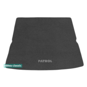 Килимок в багажник Nissan Patrol (Y62) (mkVI) (складений 3й ряд) 2010 → - текстиль Classic 7mm Grey Sotra