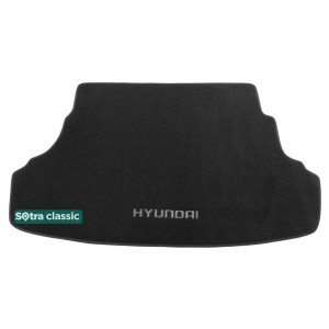 Коврик в багажник Hyundai Accent / Solaris (седан)(mkIV) 2010-2016 текстиль Classic 7mm Black Sotra