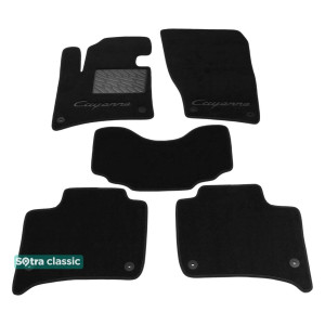 Двошарові килимки Porsche Cayenne (mkII) 2010 → - Classic 7mm Black Sotra