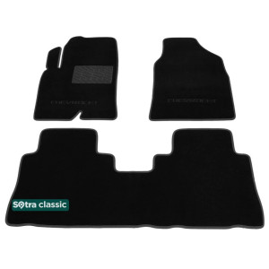 Двошарові килимки Chevrolet Captiva (1-2 ряд) 2010 → - Classic 7mm Black Sotra