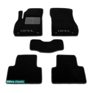 Двухслойные коврики Opel Zafira Tourer C (1-2 ряд) 2011-2019 Classic 7mm Black Sotra
