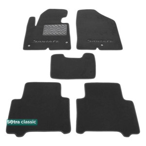 Двошарові килимки Hyundai Santa Fe (1-2 ряд) (DM / NC) (mkIII) 2013 → - Classic 7mm Grey Sotra