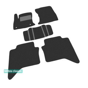 Двошарові килимки для Тойота Hilux (mkVIII) 2015 → - Classic 7mm Grey Sotra
