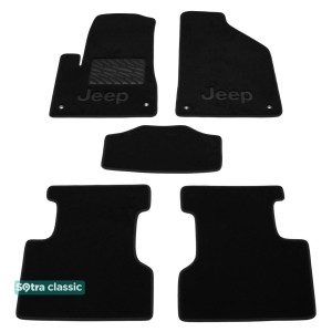 Двошарові килимки Jeep Cherokee (KL) 2013 → - Classic 7mm Black Sotra