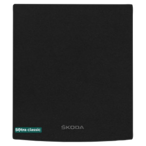 Коврик в багажник Skoda Superb (универсал)(mkIIII) 2015→ - текстиль Classic 7mm Black Sotra