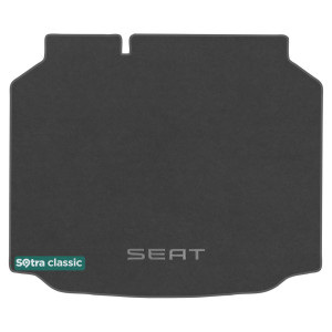 Коврик в багажник Seat Leon (5-дв. хэтчбек)(mkIII) 2013-2020 - текстиль Classic 7mm Grey Sotra