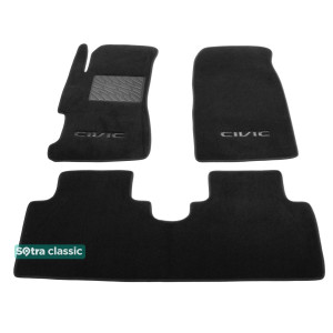 Двошарові килимки для Honda Civic (седан) (mkVII) 2001-2004 7mm Black Sotra Classic Sotra Classic 7mm