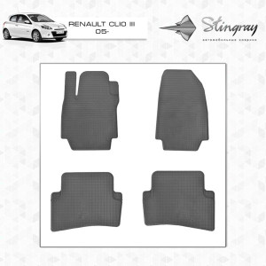 Килимки у салон Renault Captur 13- / Clio III 05- / Clio IV 12- (4 шт) гумові Stingray