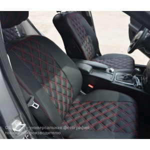 Чехлы на сиденья BMW E-39 спинка сплошная сплошной - серия R Line - эко кожа + (эко кожа / алькантара) - Автомания