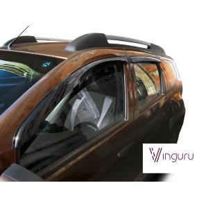 Дефлекторы окон Renault Duster 2011- накладные скотч комплект 4 шт., материал литьевой поликарбон - Vinguru