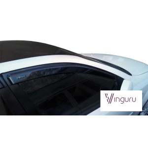 Дефлектори вікон Daewoo Gentra 2012- сивий накладні скотч комплект 2 шт., Матеріал литтєвий Полікар - Vinguru