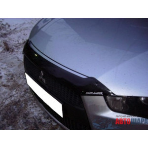 Дефлектор капота Mitsubishi Outlander XL 2010-2012 - темный короткий фирмы EGR