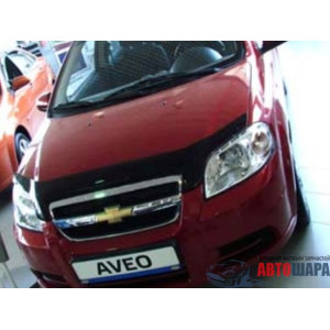 Дефлктор капота Chevrolet AVEO 2003-2011 темный - SIM